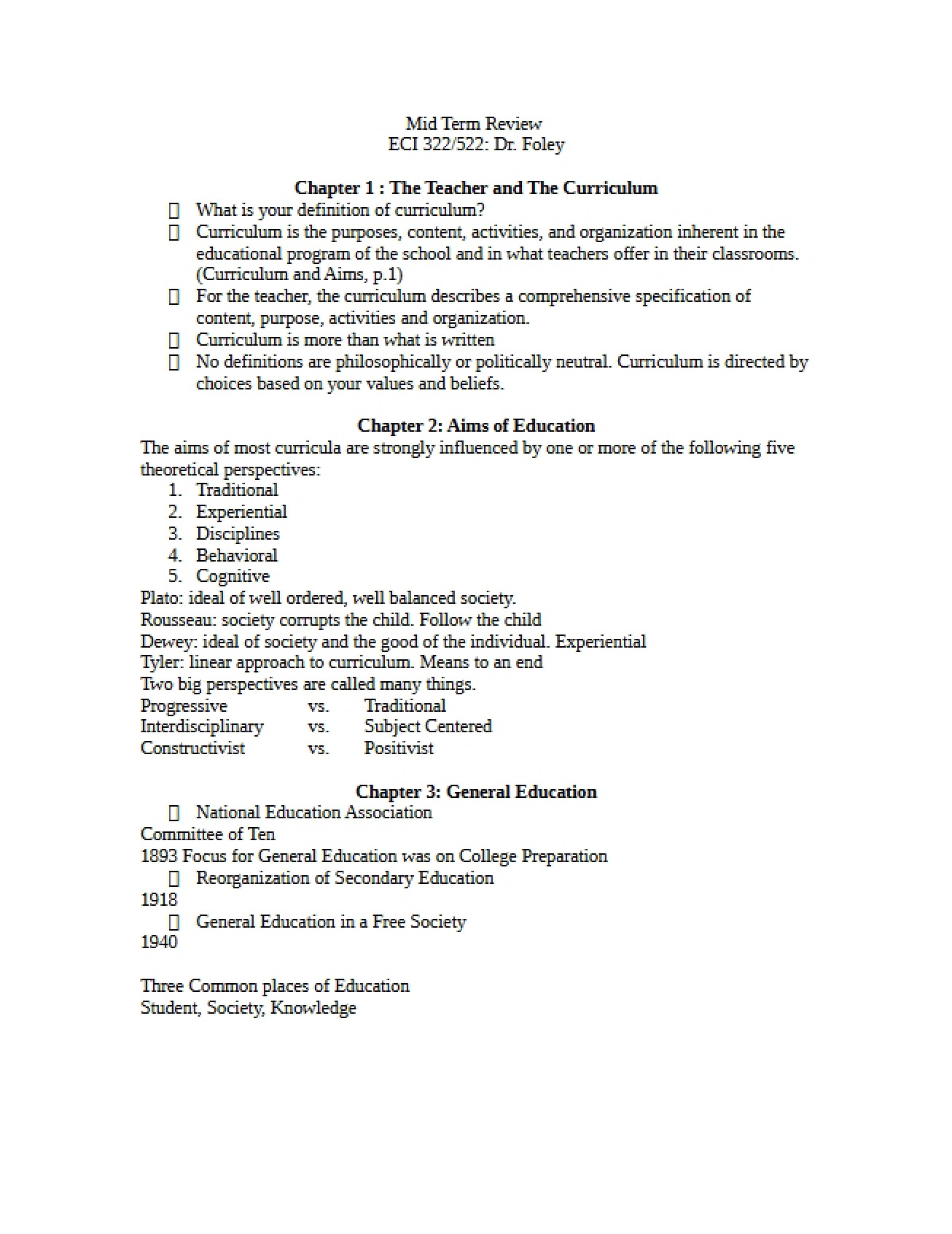 IR Session Notes