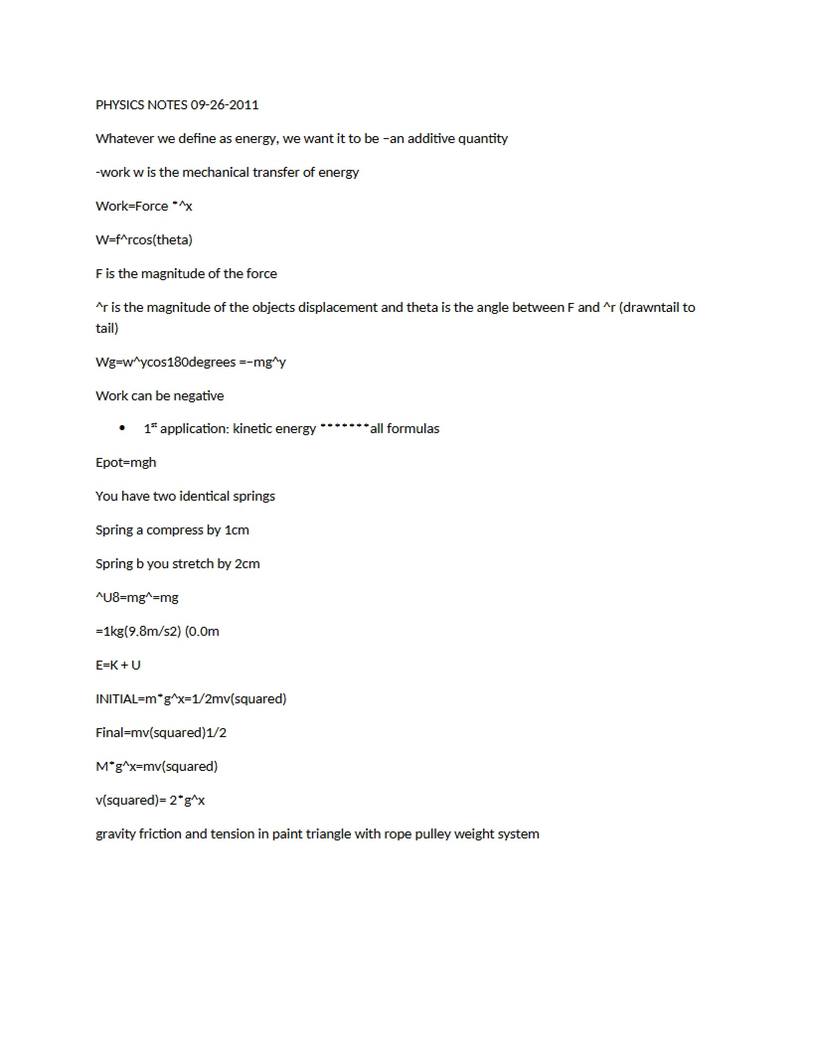 Physics Concepts Lecture Notes