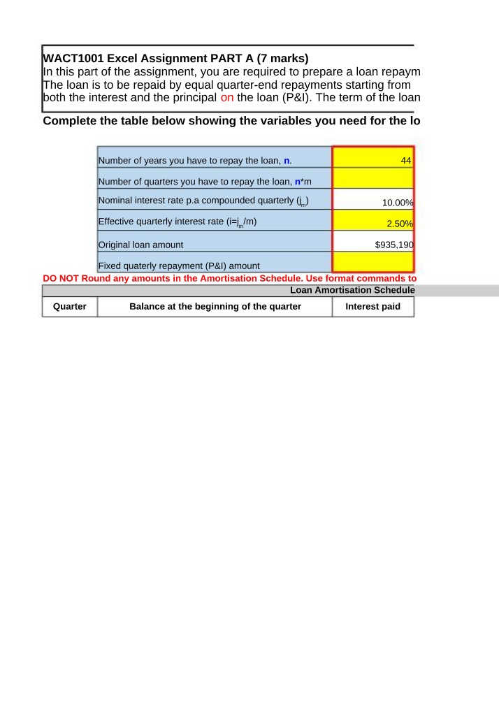 Loan Repayment Schedule - Total Mortgage Payment Calculation