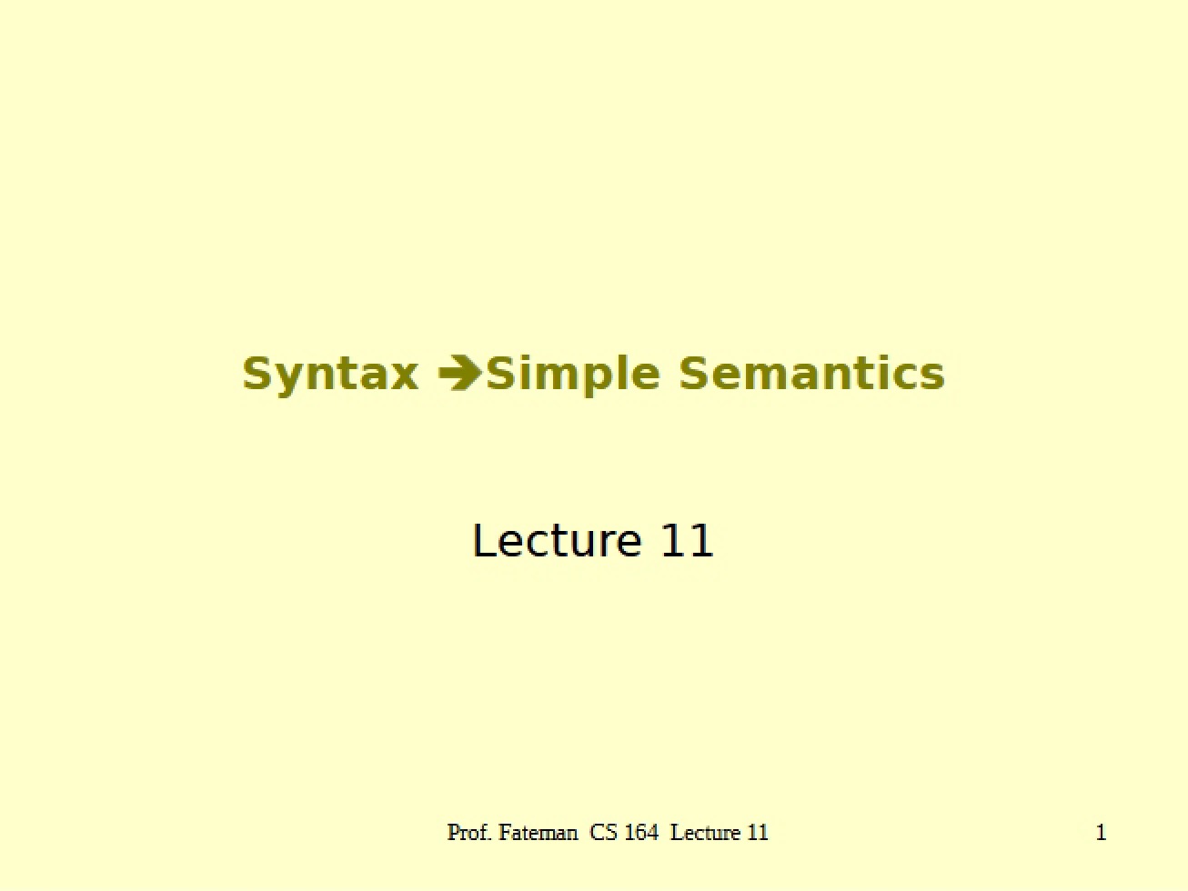 CS 164 Class Materials