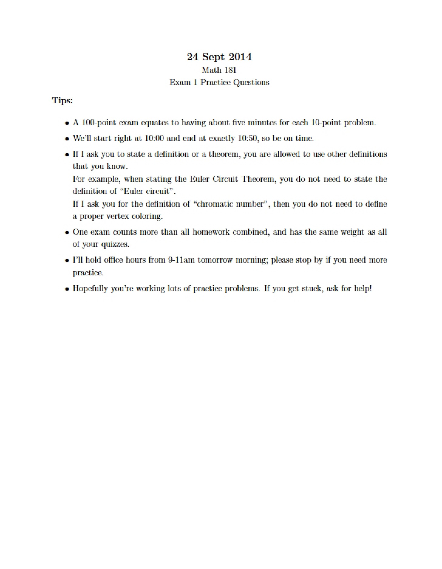 Lecture Notes 13