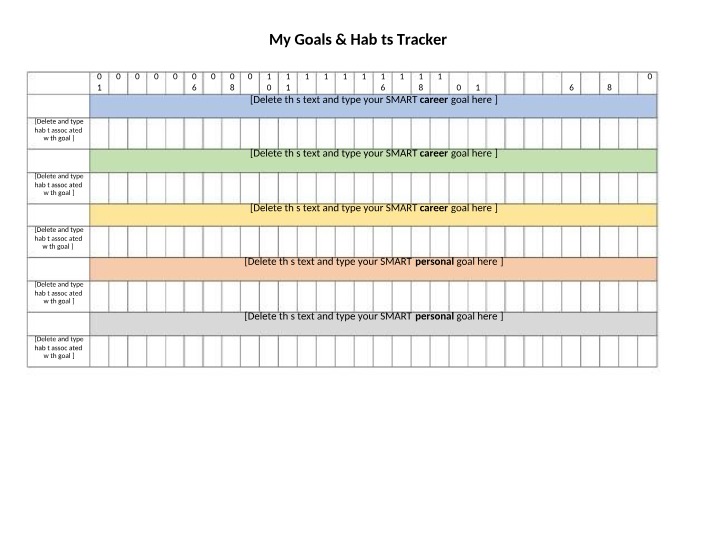 My Habits and SMART Goals Tracker
