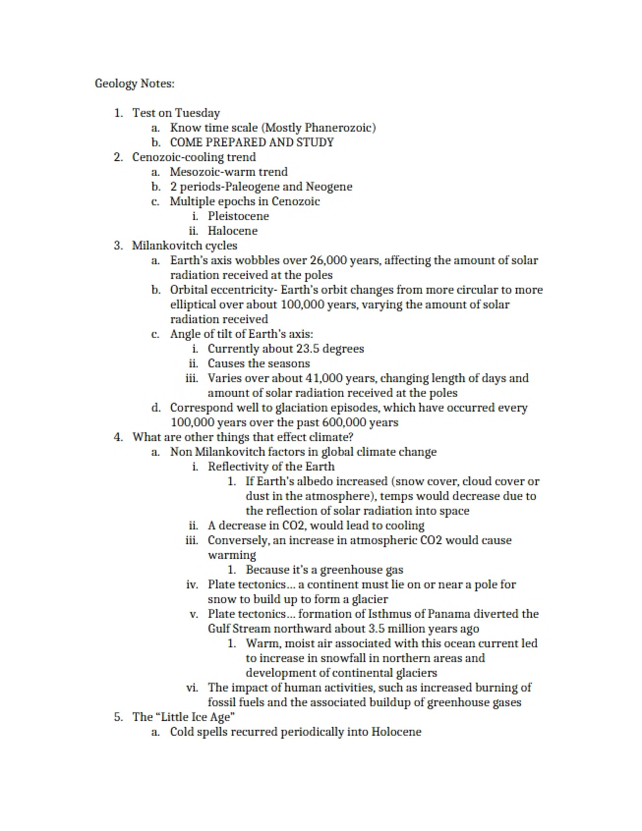 Geology Lecture Notes