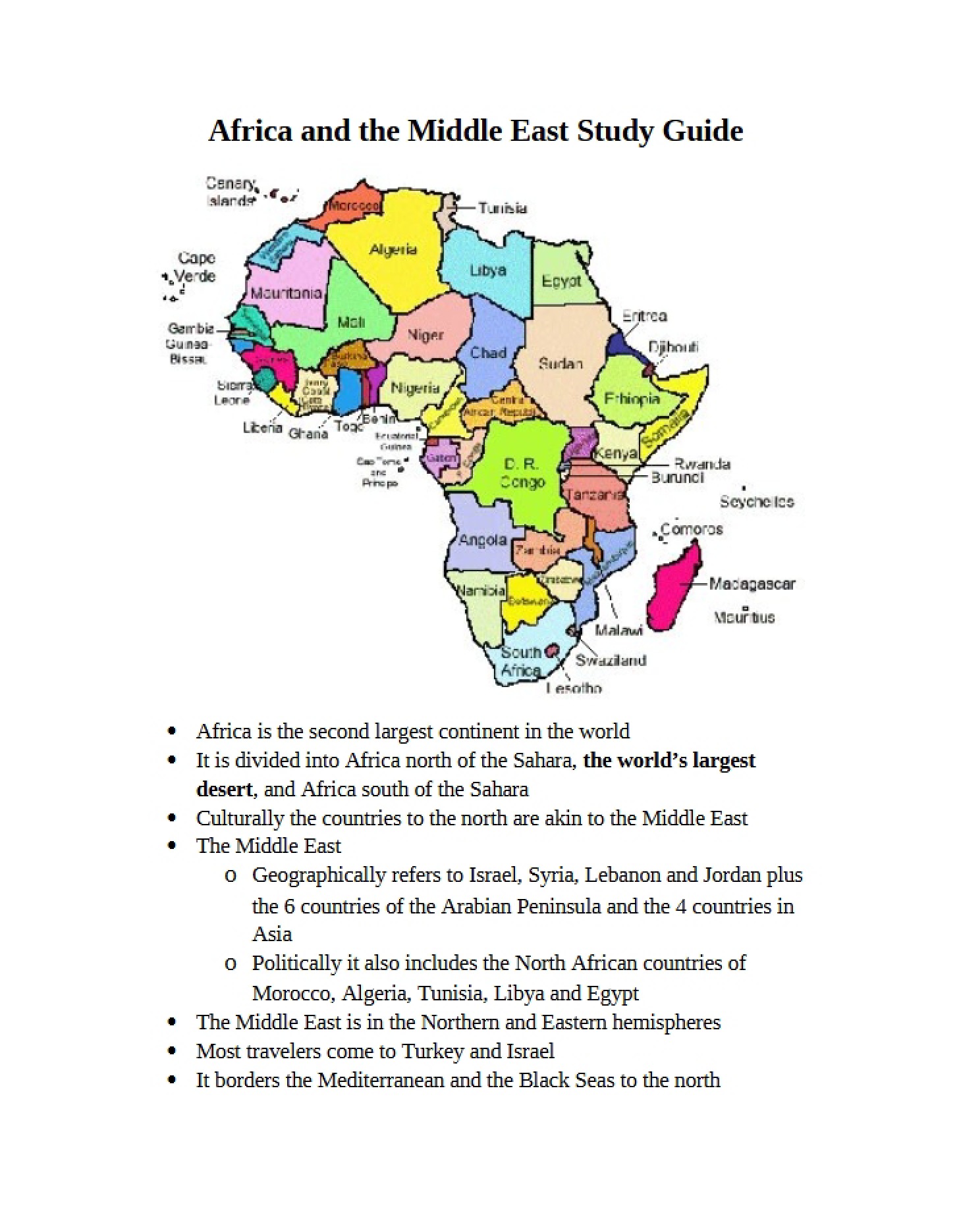 Regional Overview Preparation Africa and Middle East