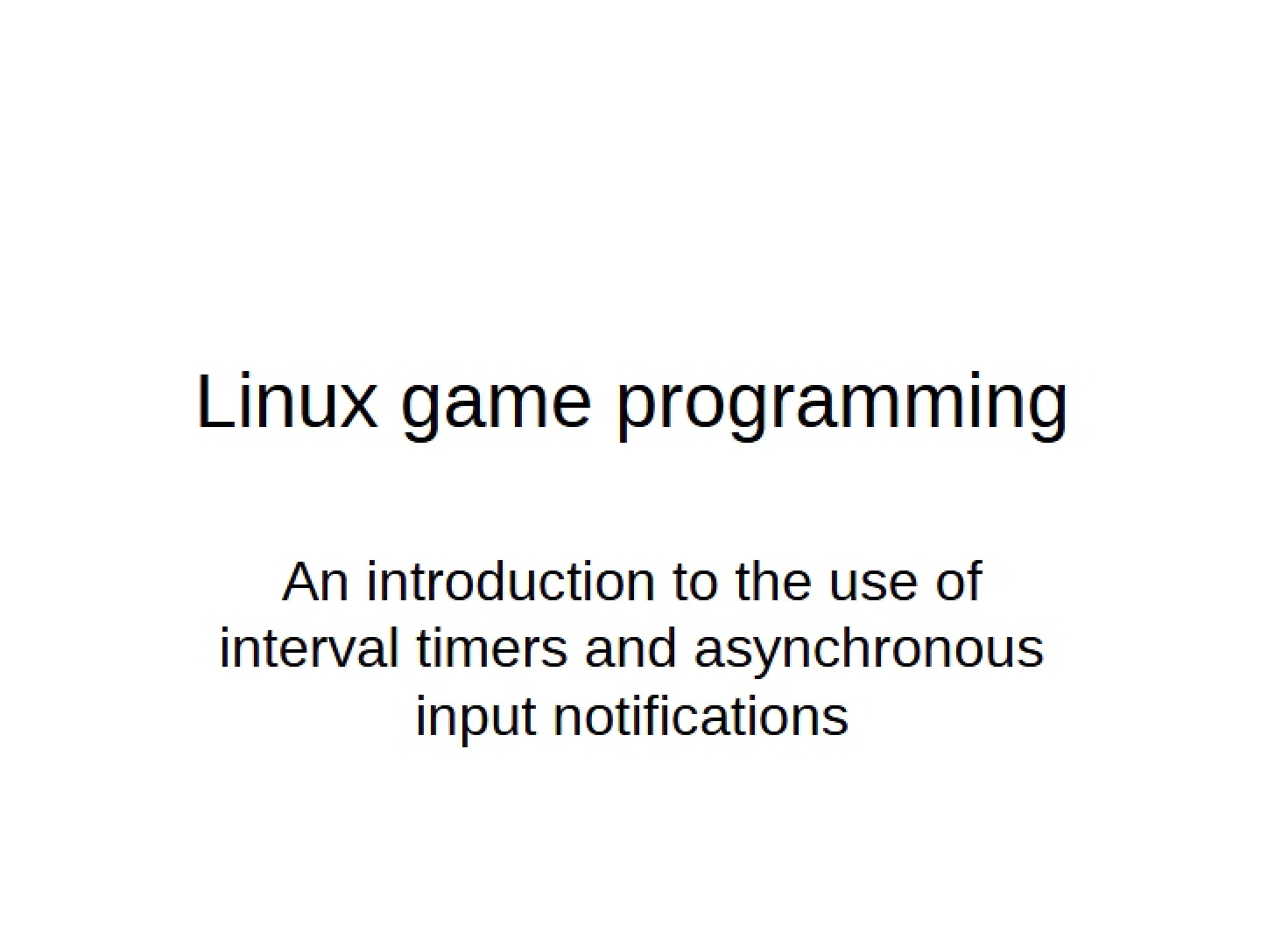Programming Games on Linux