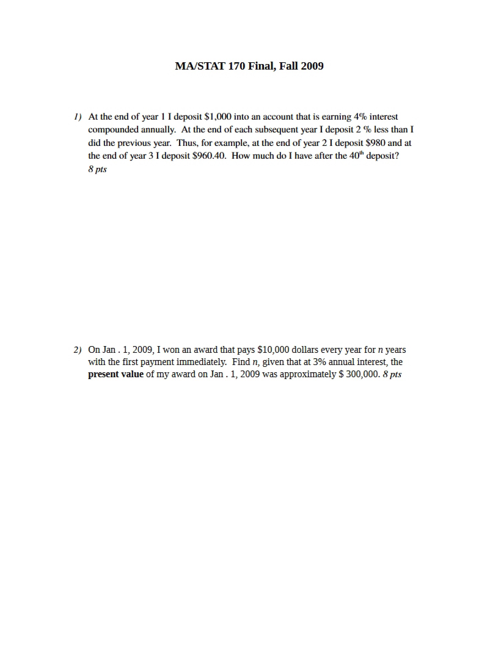 Final Exam Sample