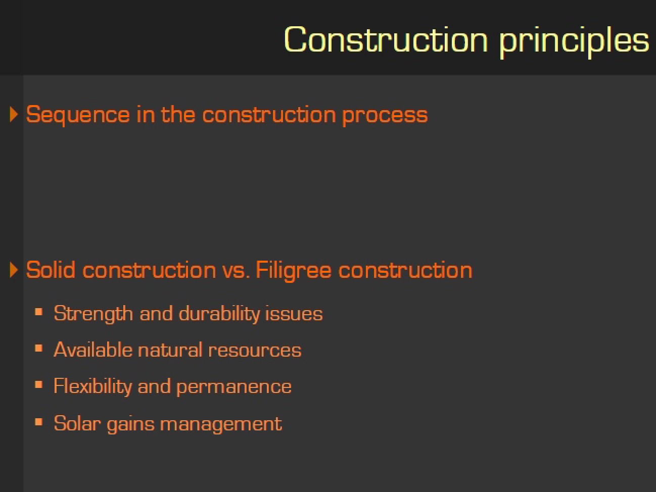 Principles of Construction