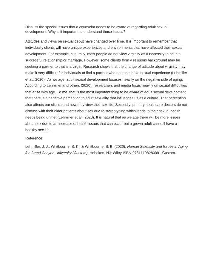 The Importance of Adult Sexual Development