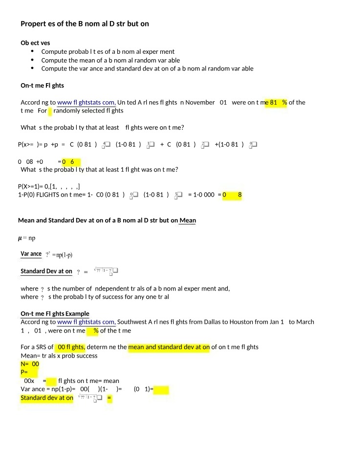 Binomial Distribution - Calculating Mean and Probabilities
