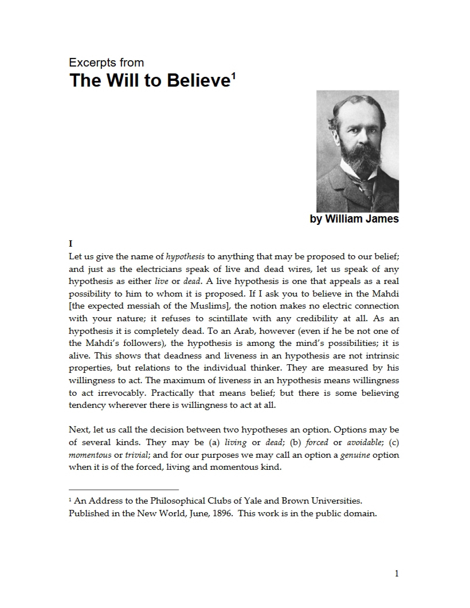 Will to Believe (James)