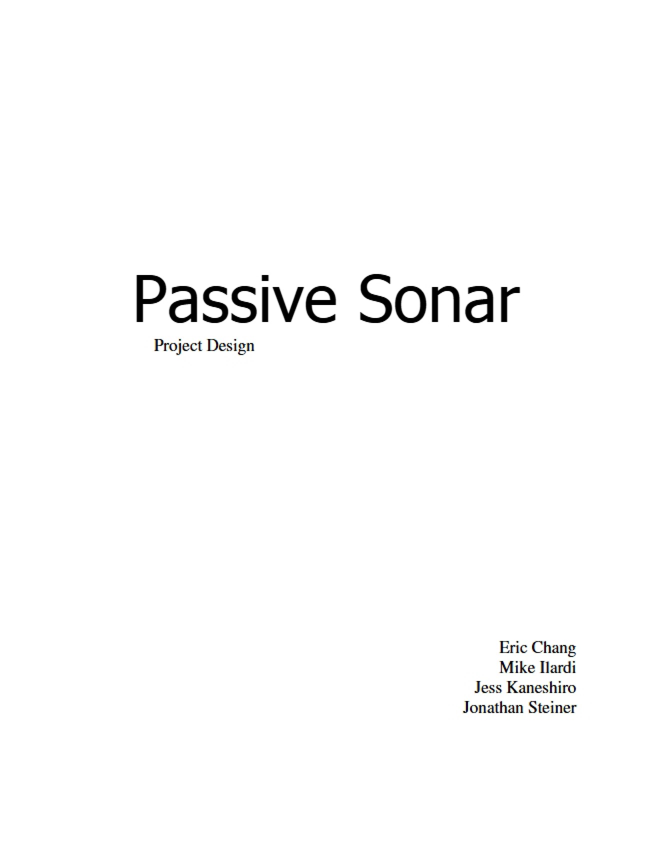 Guide to Passive Sonar