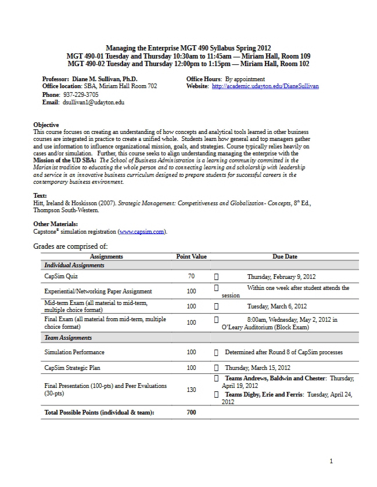 Spring 2012 Enterprise Management Syllabus
