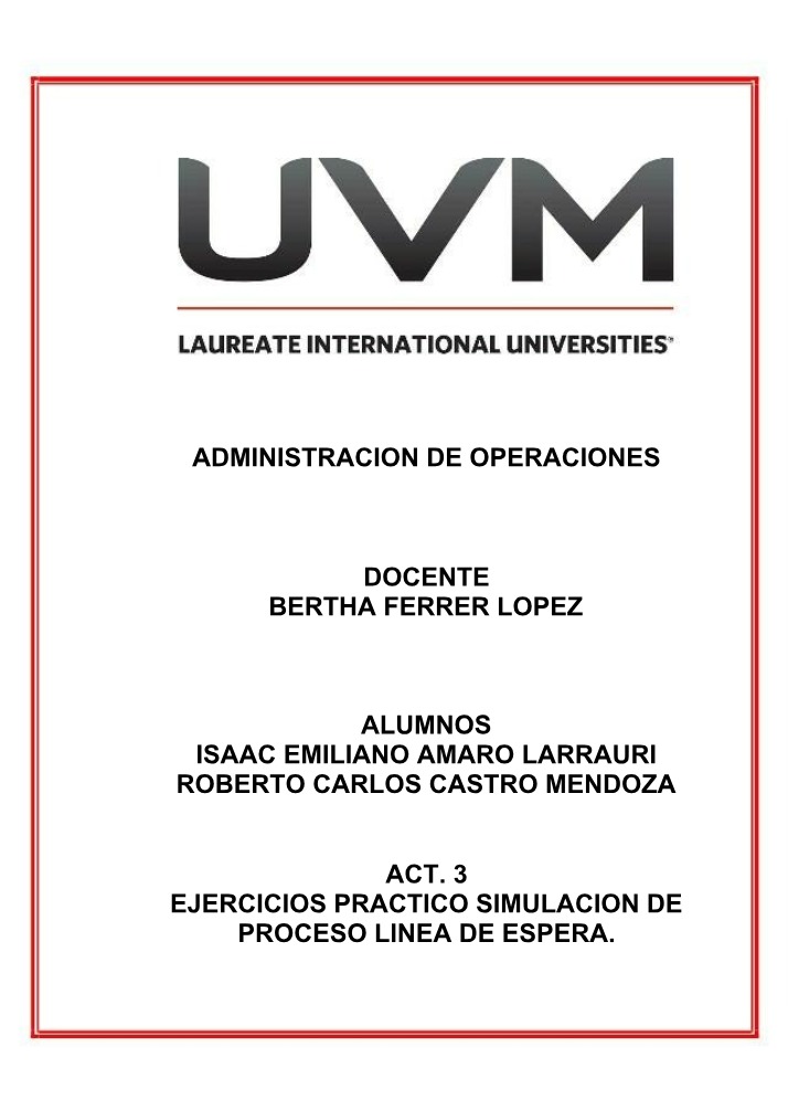 Administración de Operaciones - A3 IEAL
