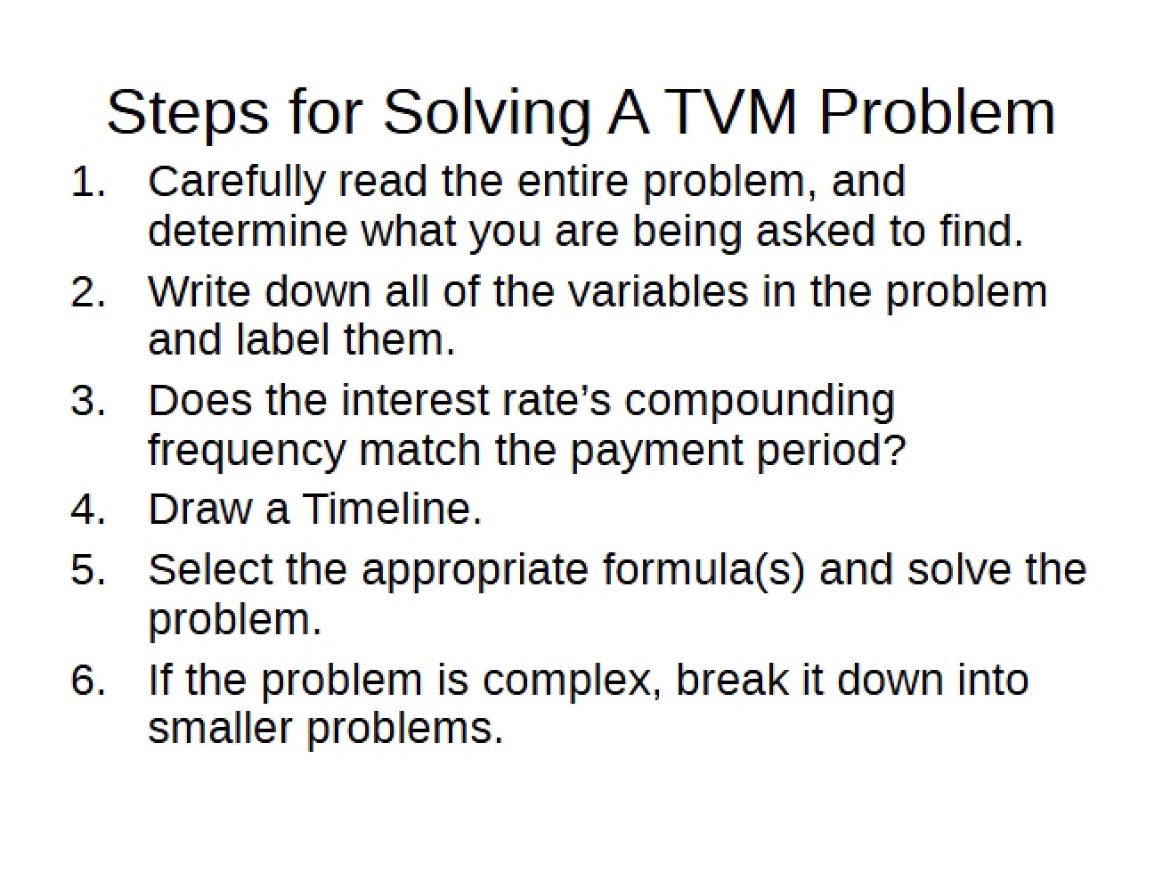 Financial Problem Solving Steps