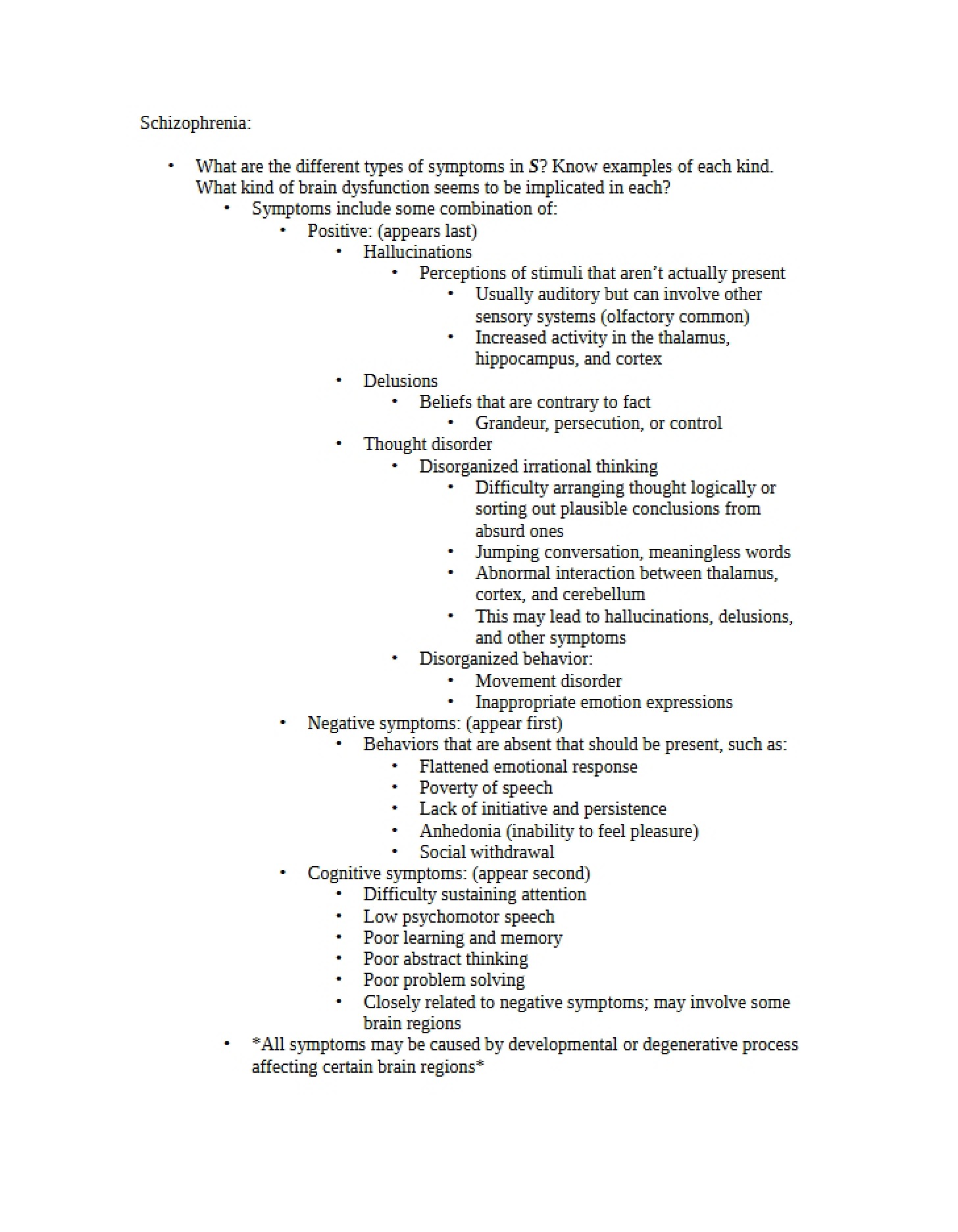 Study of Schizophrenia