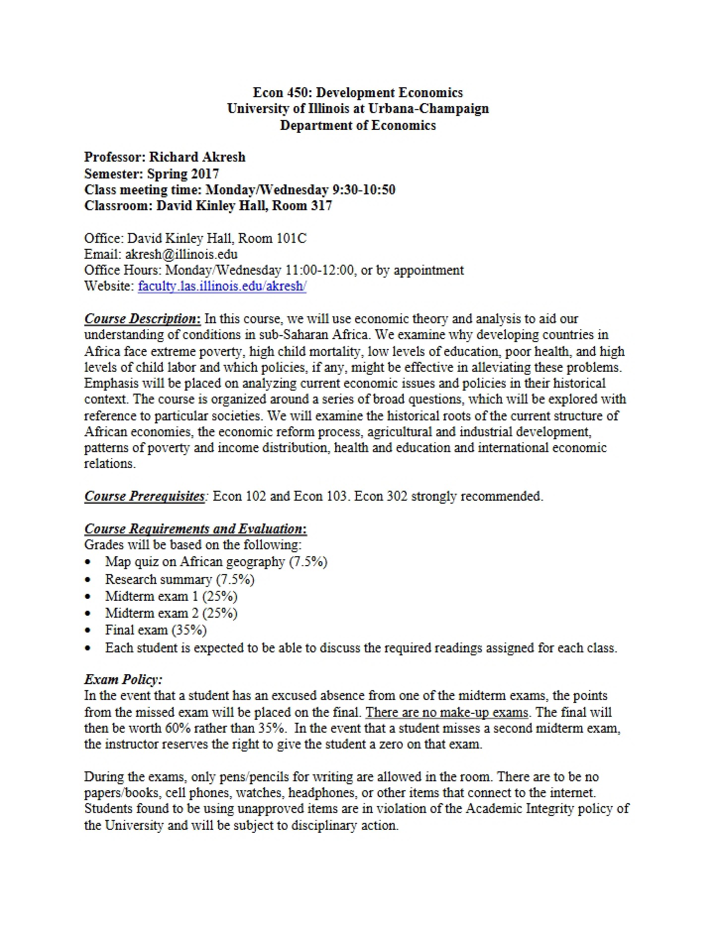 Syllabus Spring 2017 (Econ 450)