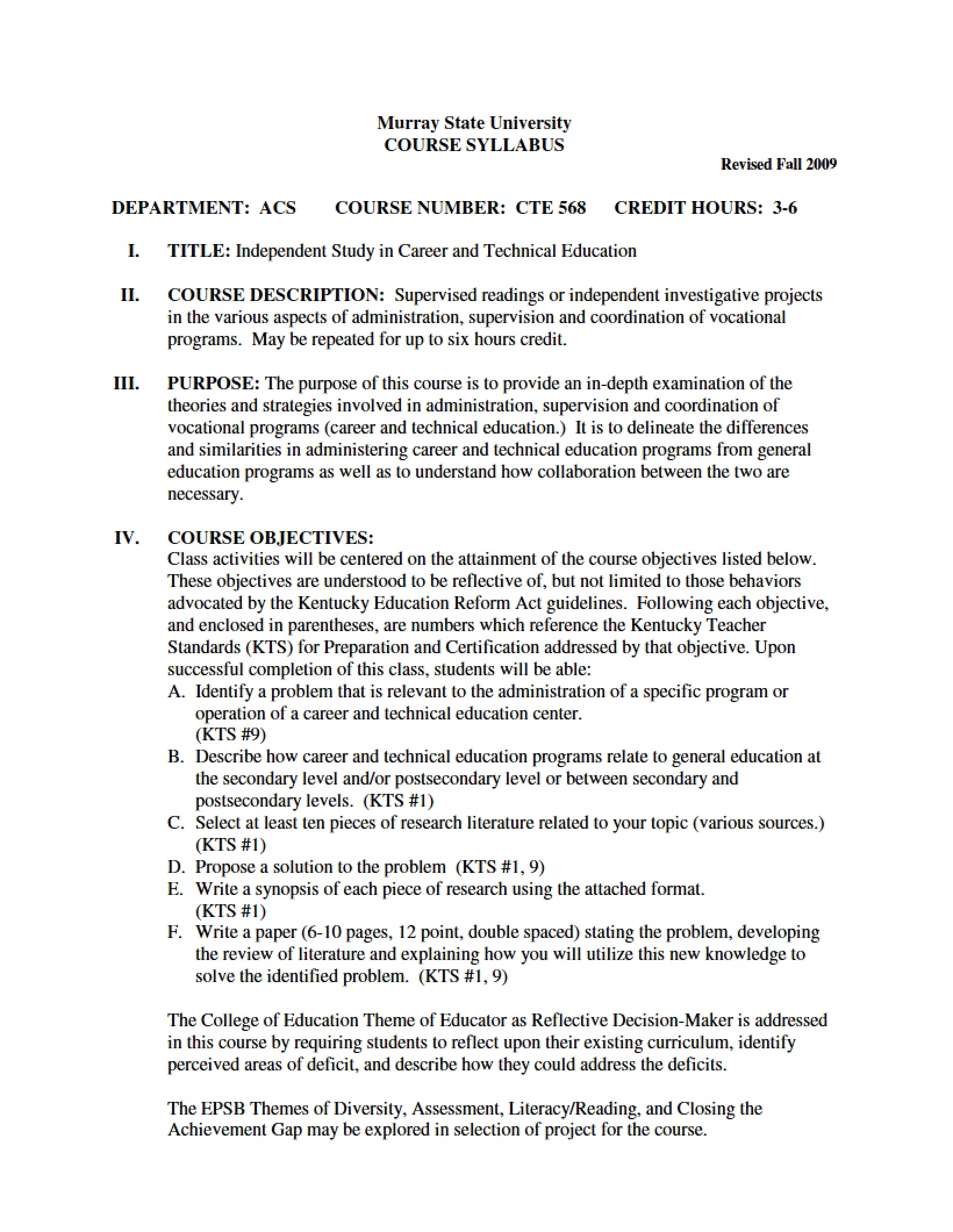 Syllabus - CTE 568
