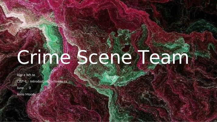 Crime Scene Team Project
