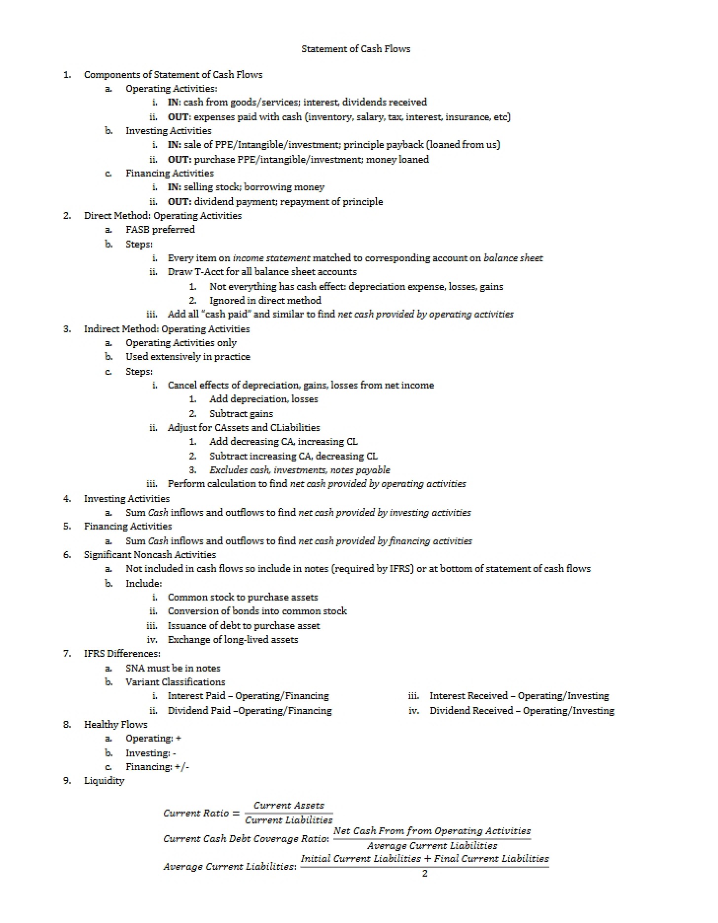 Reporting Cash Flows