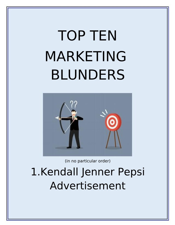 Top Ten Lessons for Avoiding Marketing Blunders