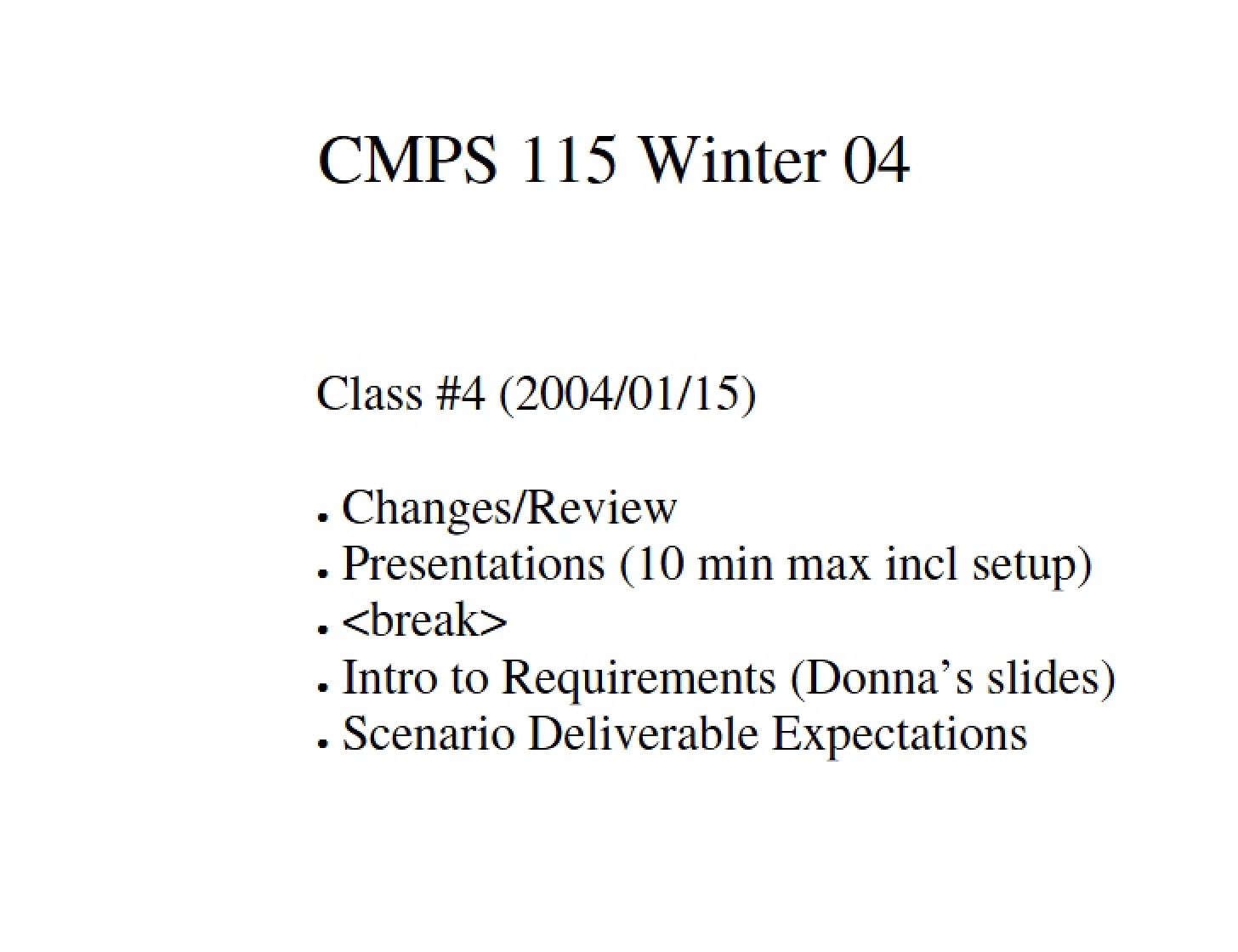 Notes from Course Lectures