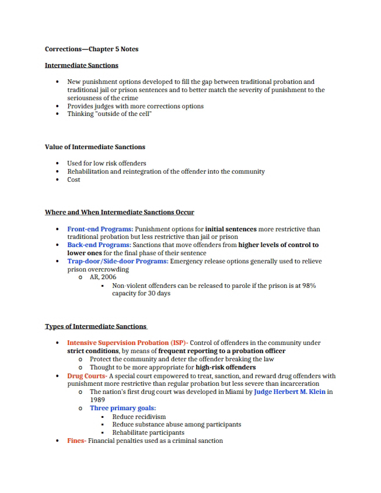 Chapter Five Notes on Corrections