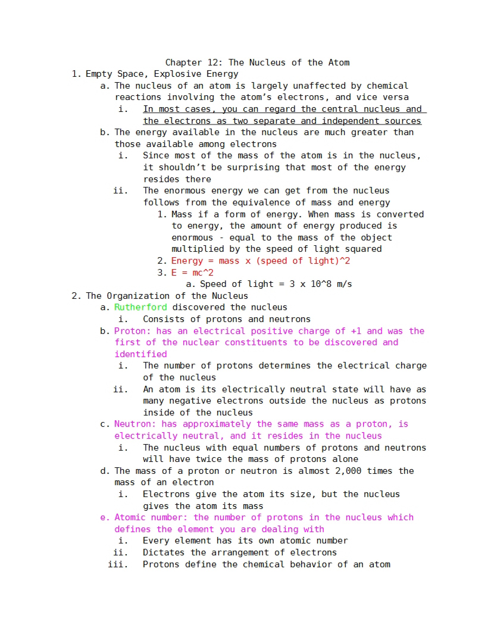 Atomic Nucleus (Chapter 12)