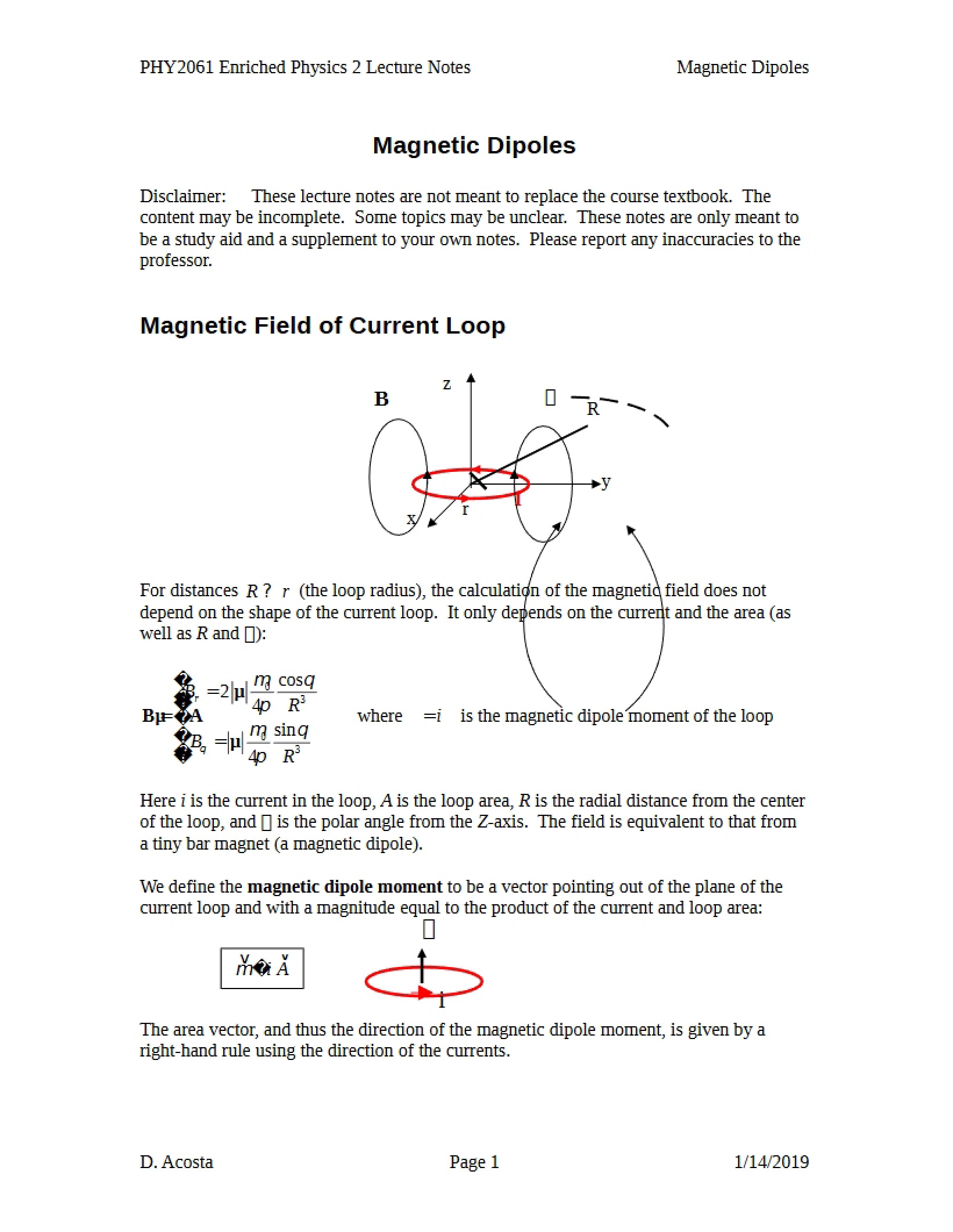 Magnetic Dipole Concepts