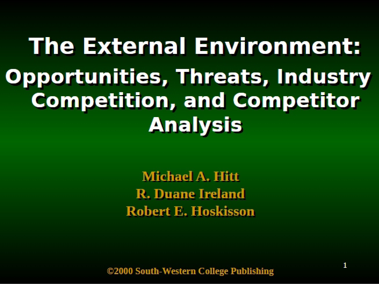 Second Part The External Environment