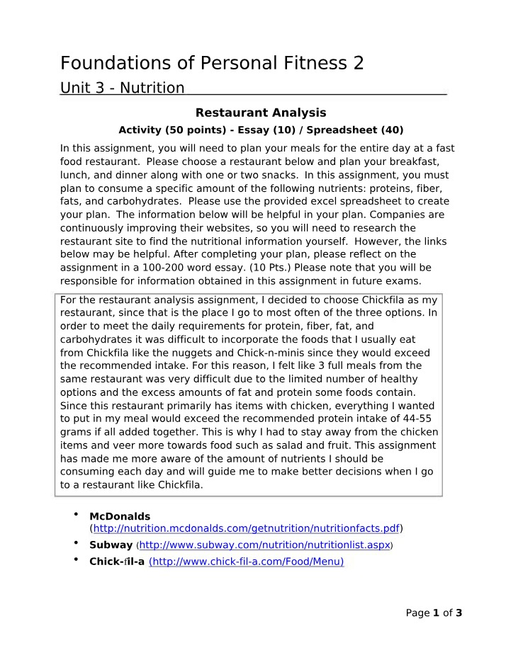 Chick-fil-A Healthy Meal Plan Analysis