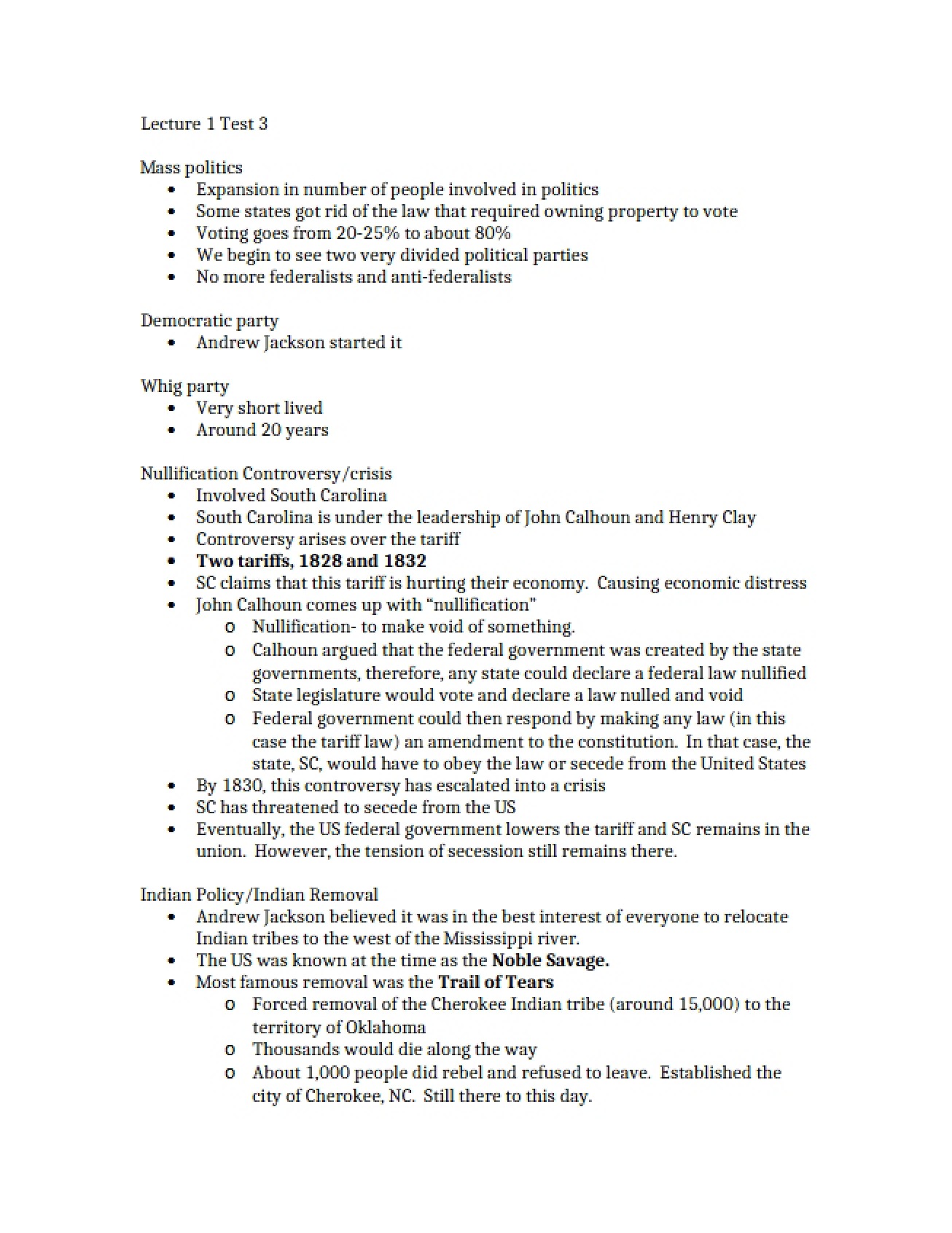 Third History Test