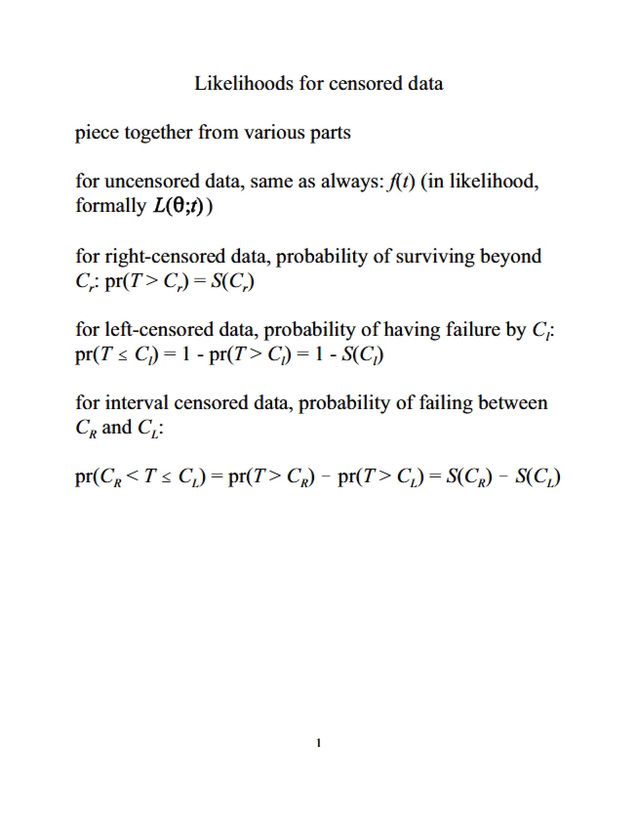 Censored Data Likelihoods