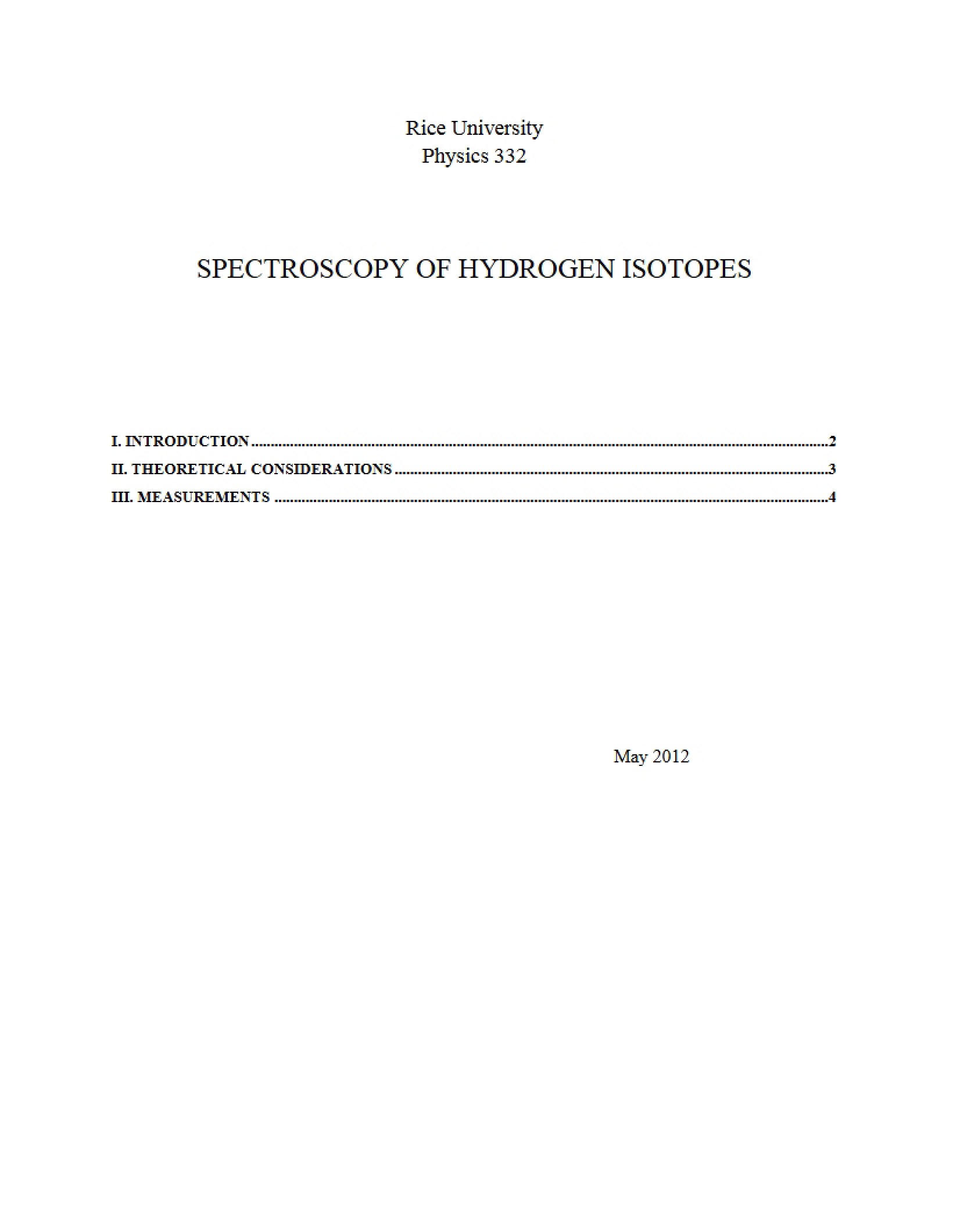 Hydrogen Isotopes Spectroscopy