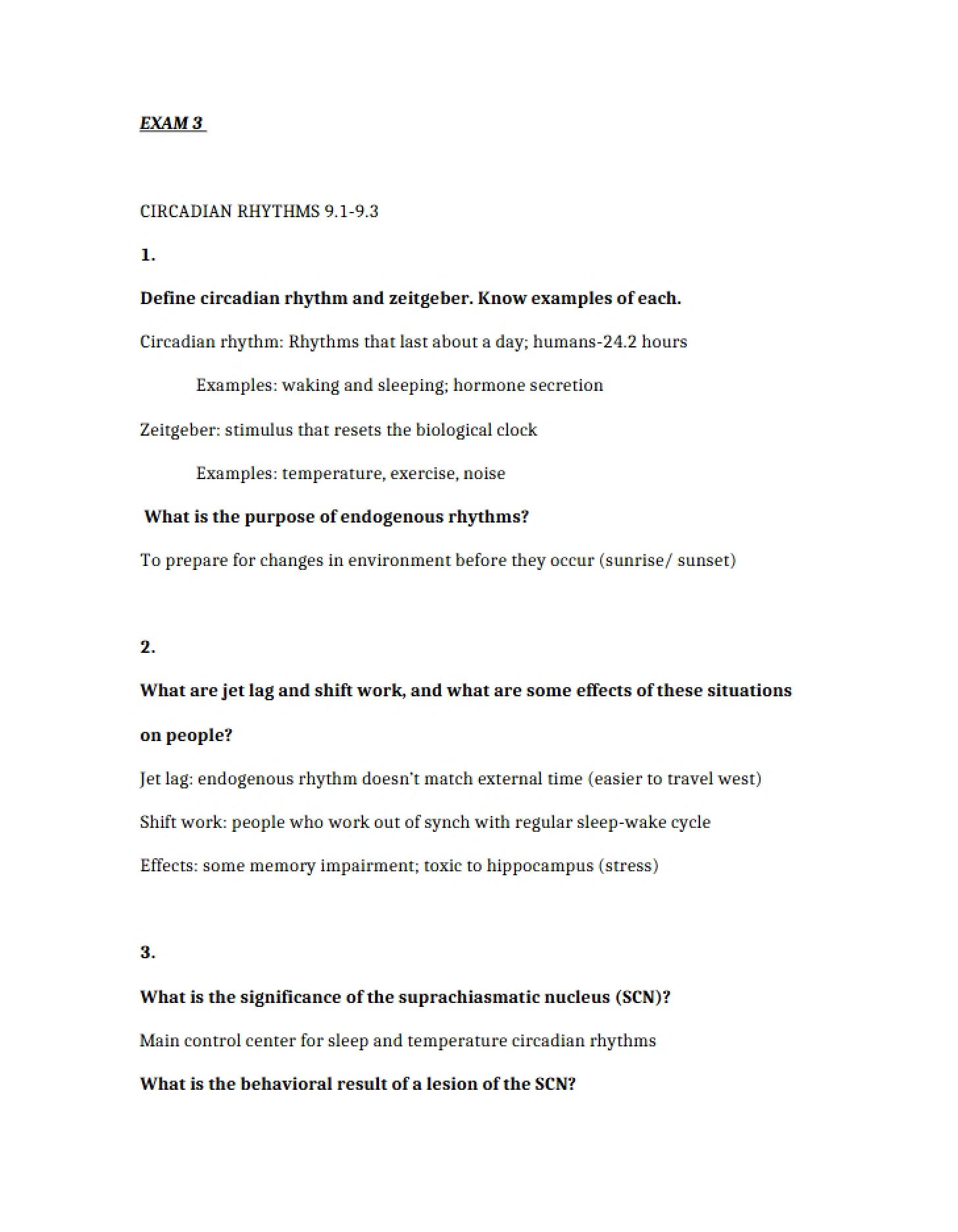 Exam Three