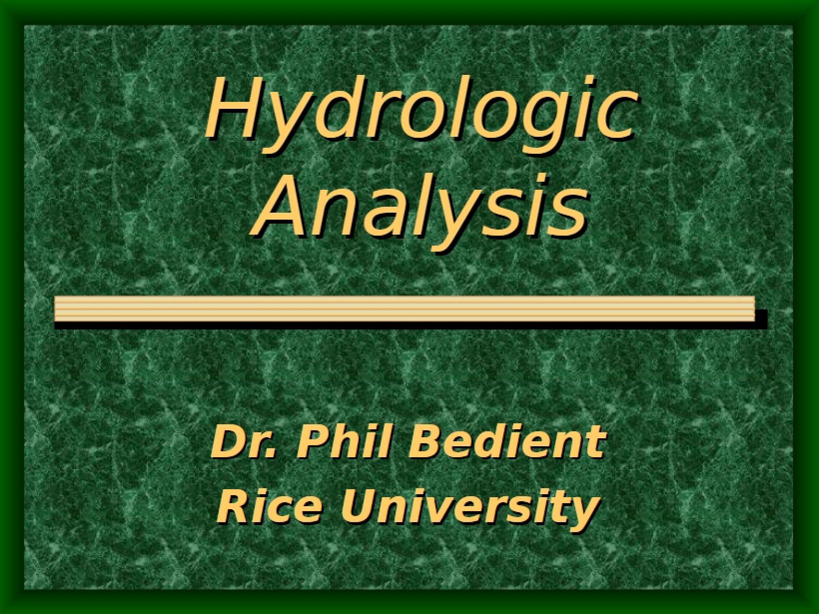 Analysis of Hydrology