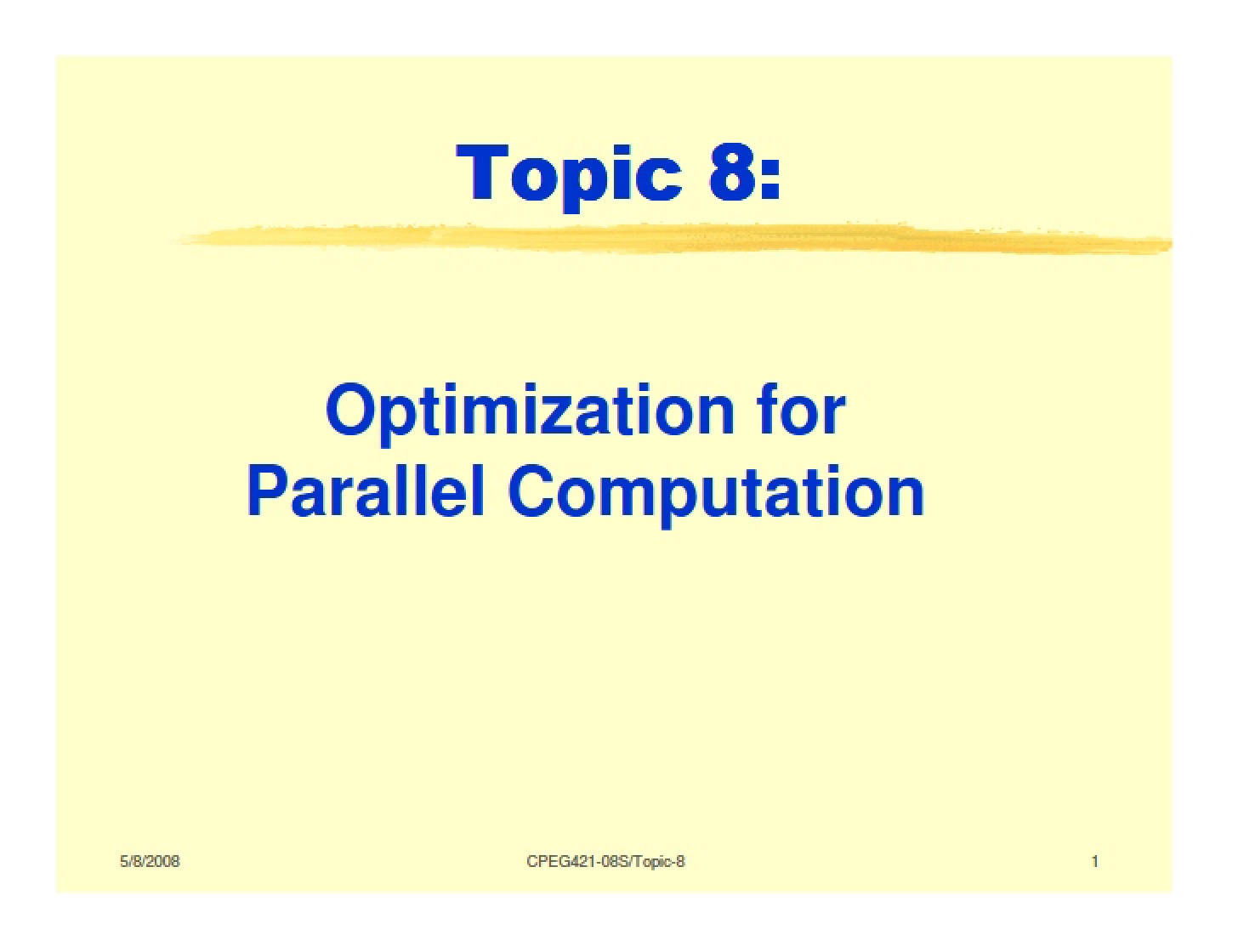 Computation Optimization (Parallel)