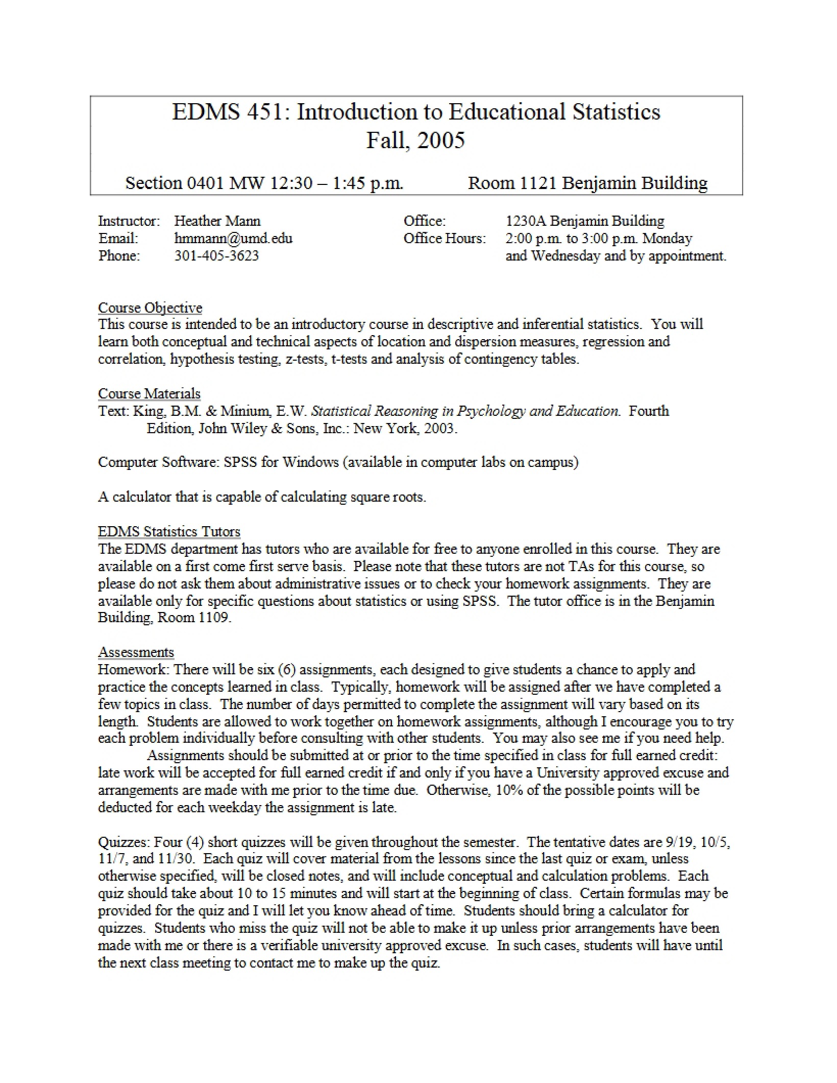 Syllabus Document