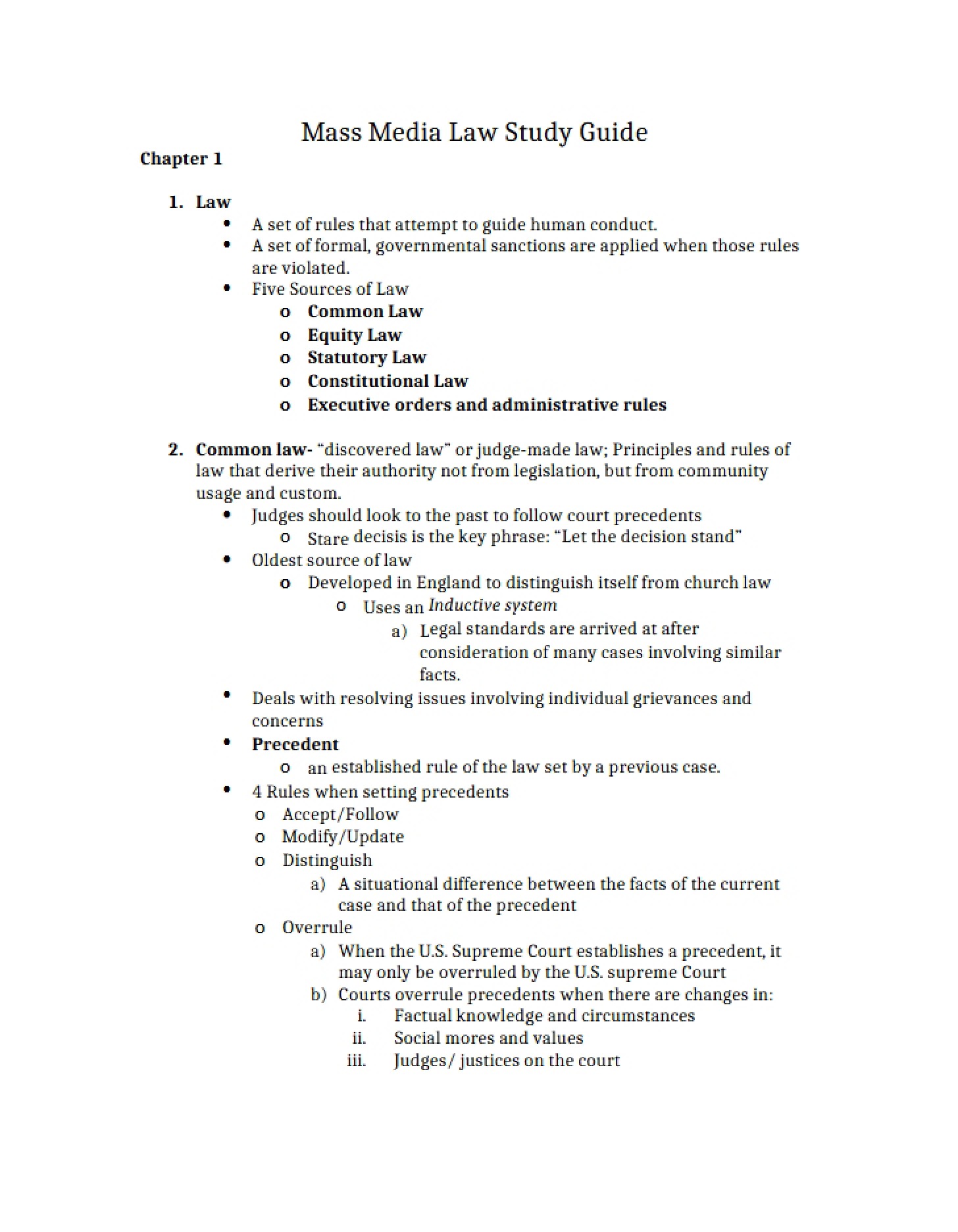 Communication Law and Media