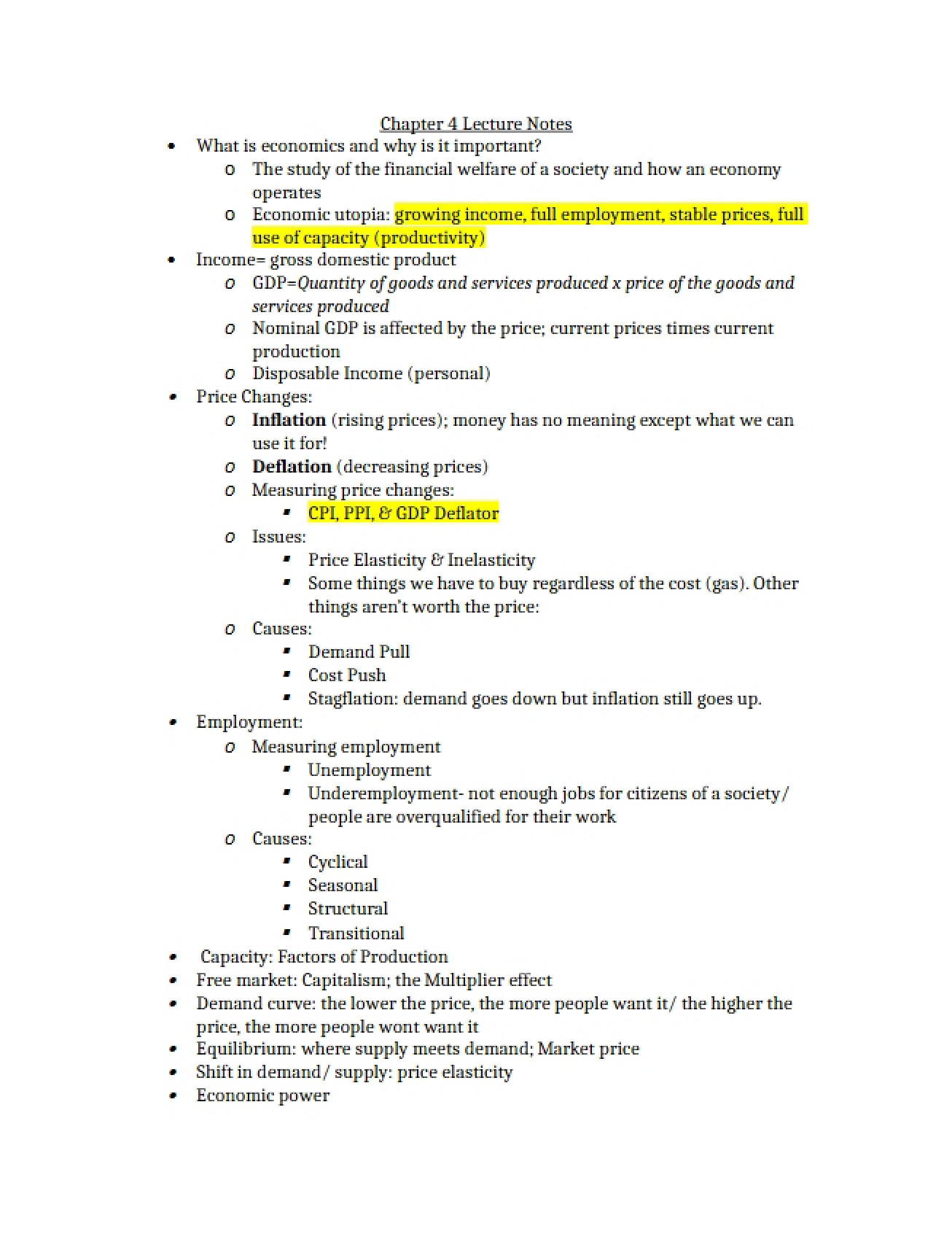 Lecture Notes Chapter 4