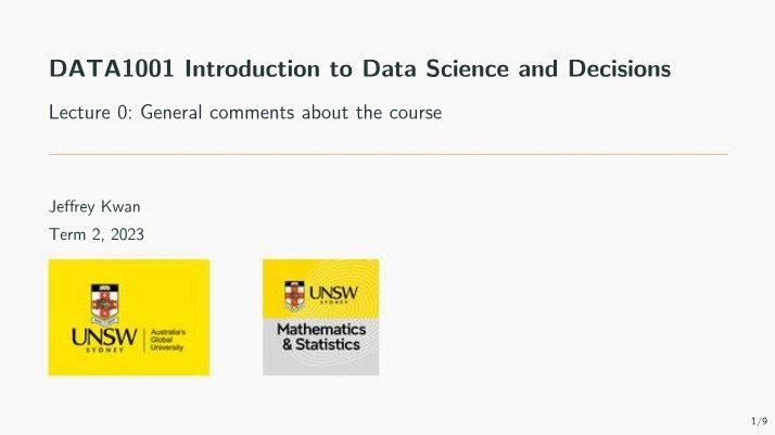Data Science and Decisions Course Overview