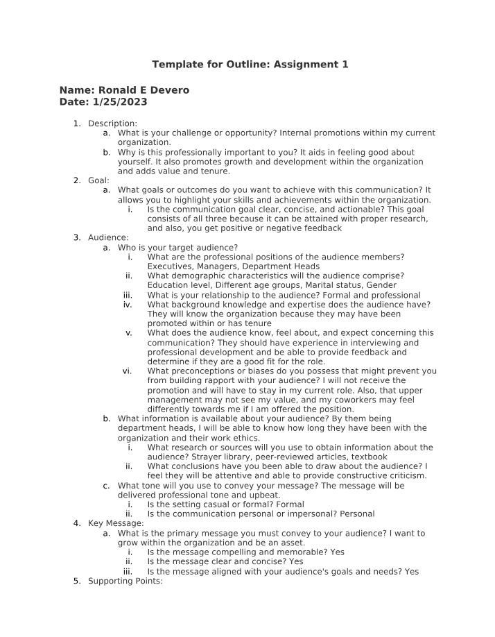 COM510 Outline Template - Devero