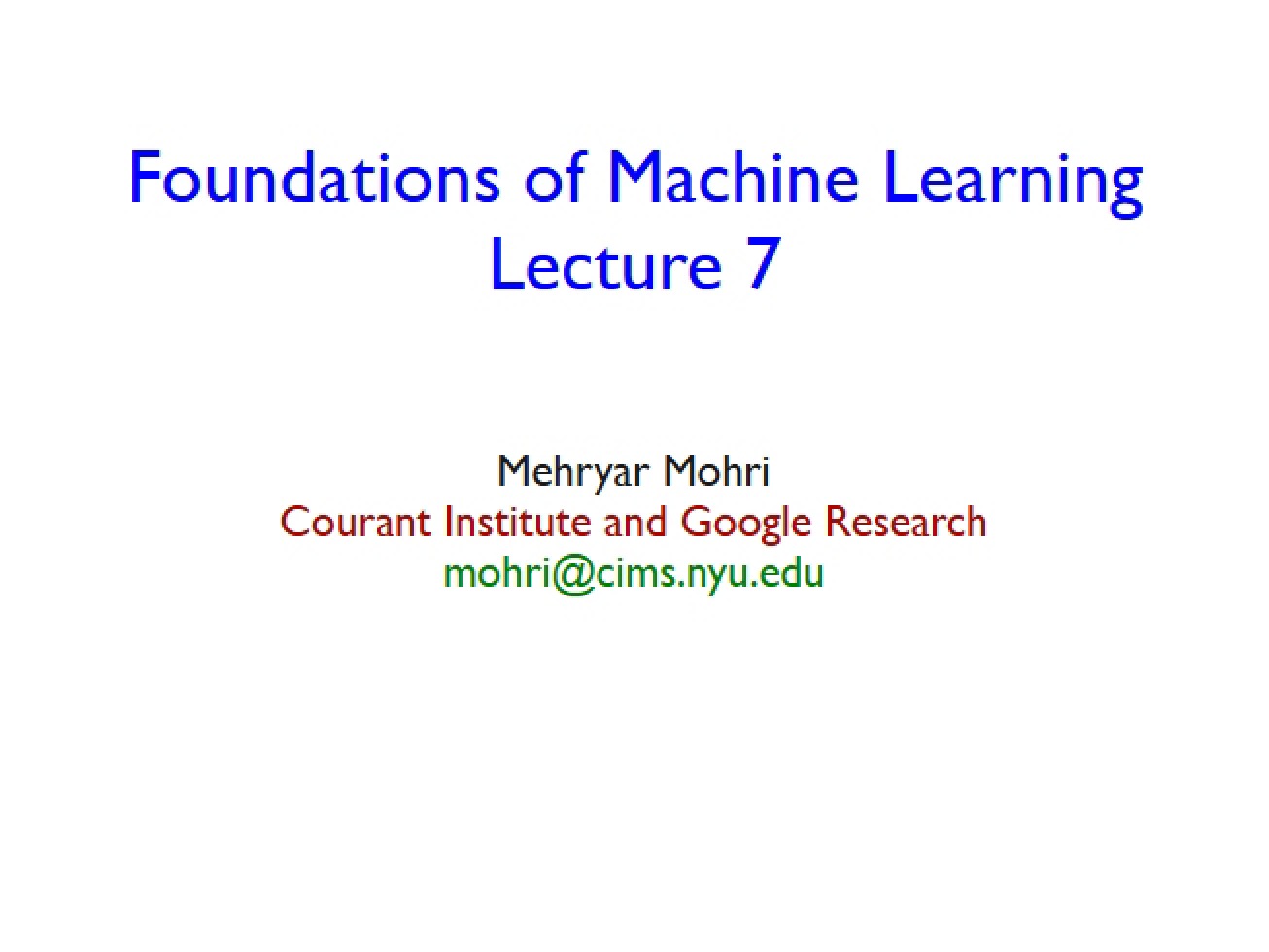 ML Lecture Materials