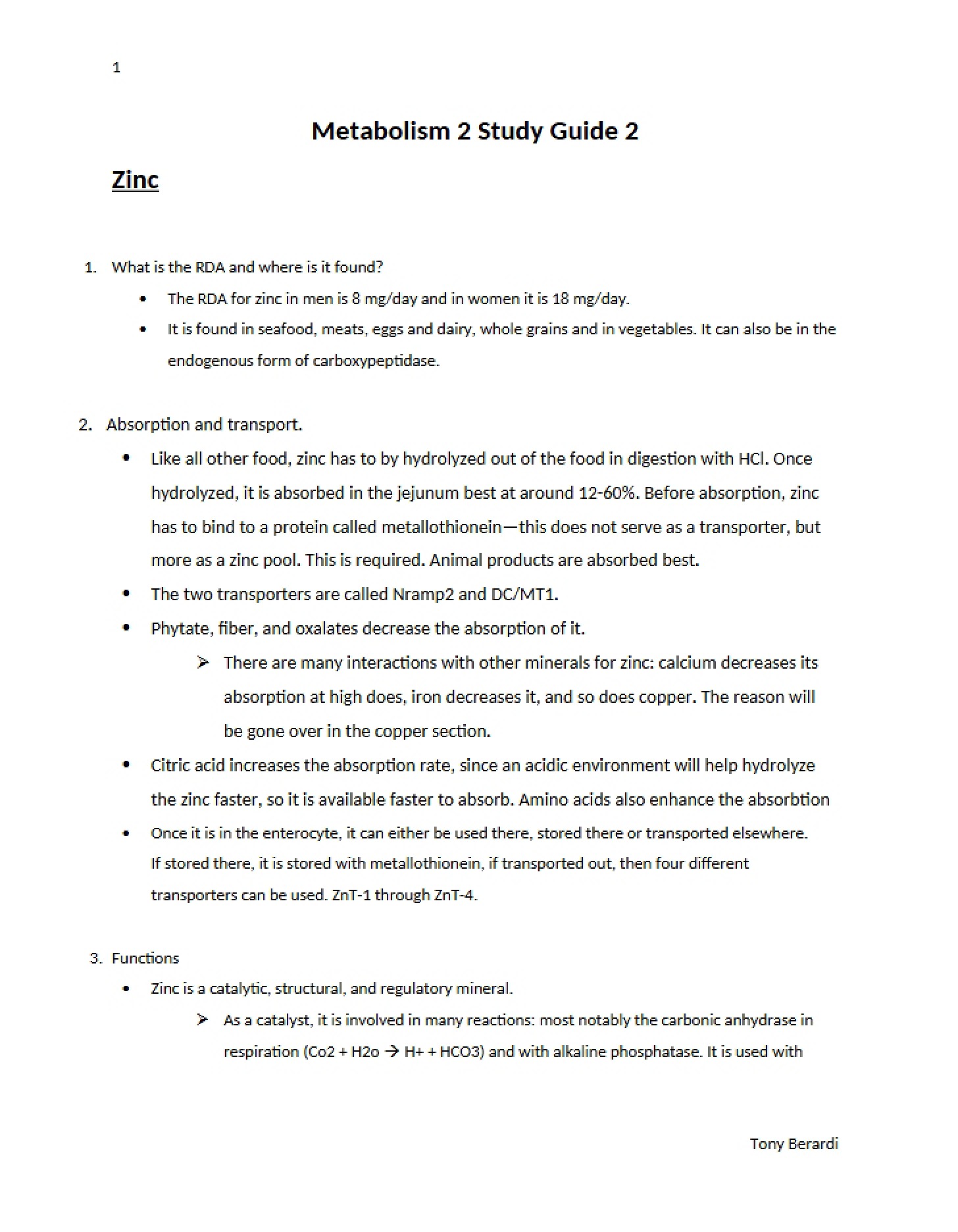 Zinc Mineral Profile