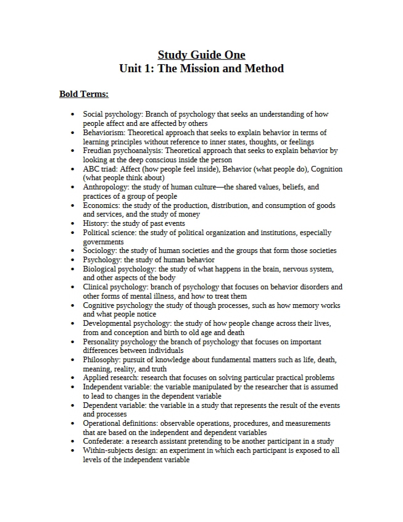 Exam Preparation Material