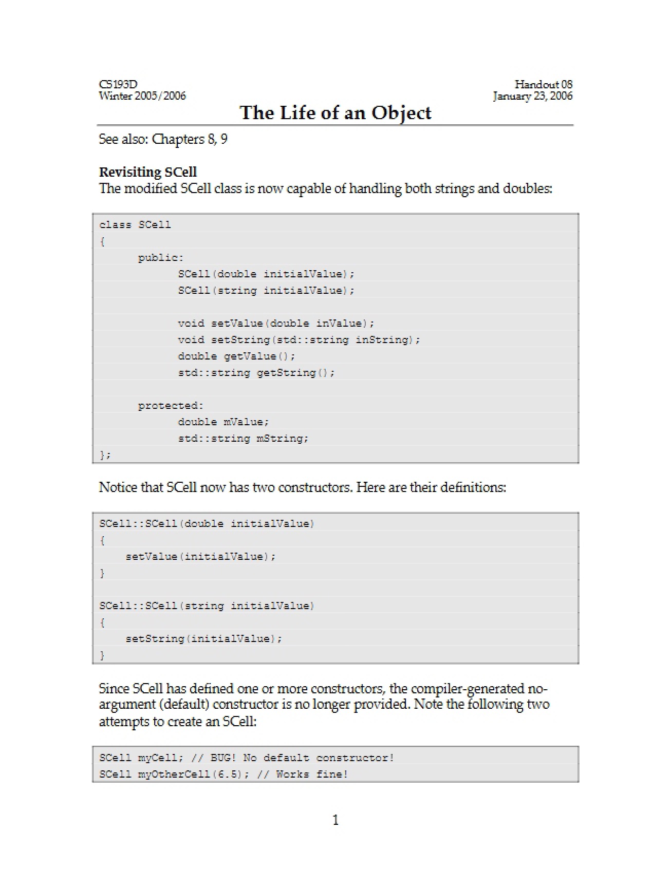 Life of an Object