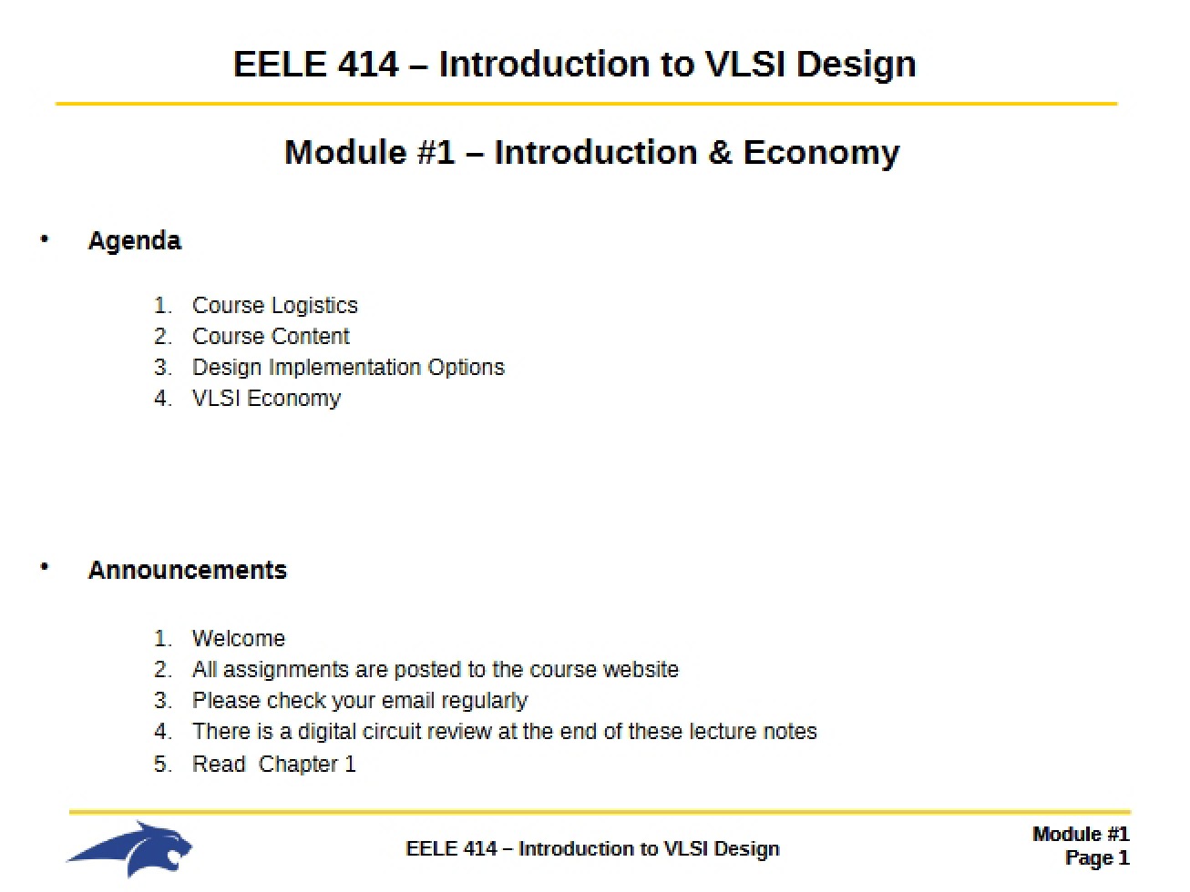 Introduction and Economy Module 1