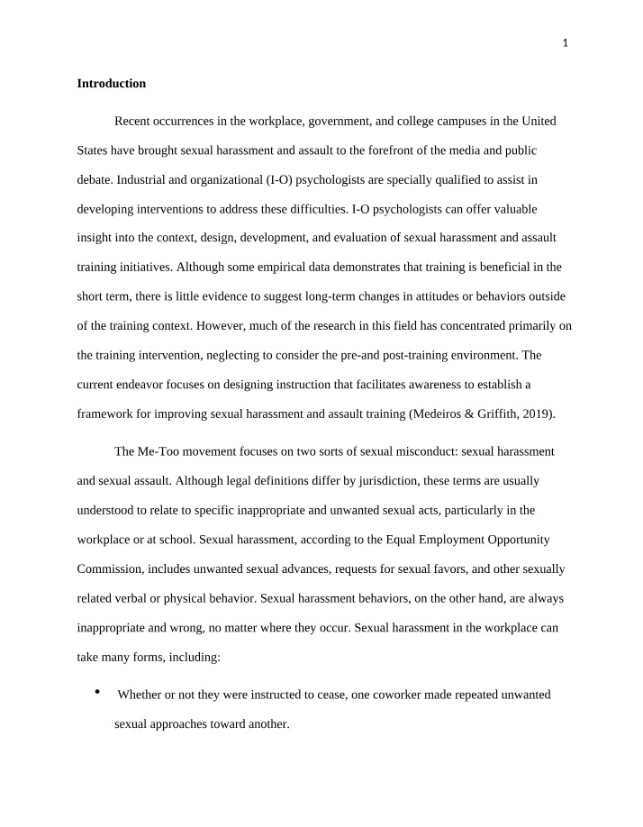 Workplace Sexual Harassment - Addressing and Understanding