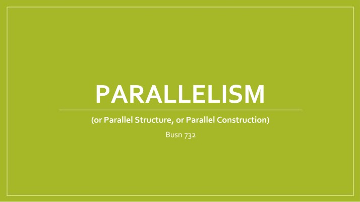 Parallelism in Writing