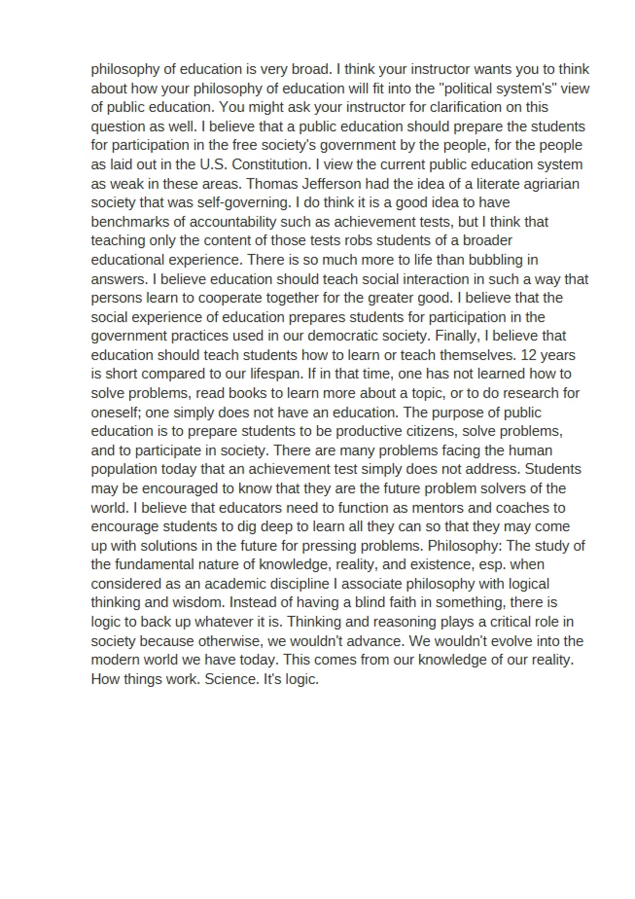 Educational Philosophy
