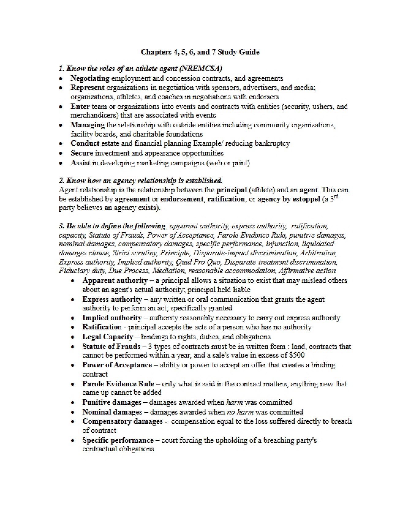 Study Guide for PDP 460
